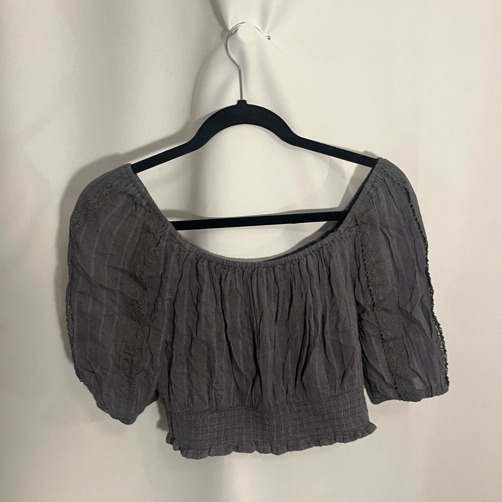 COTTAGECORE GREY BLOUSE
